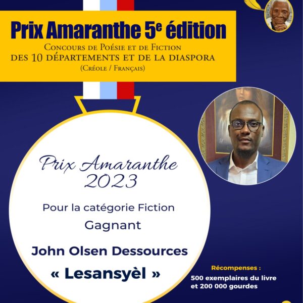 Le PDG de Focus Haïti Media remporte le prix Amaranthe 2023.